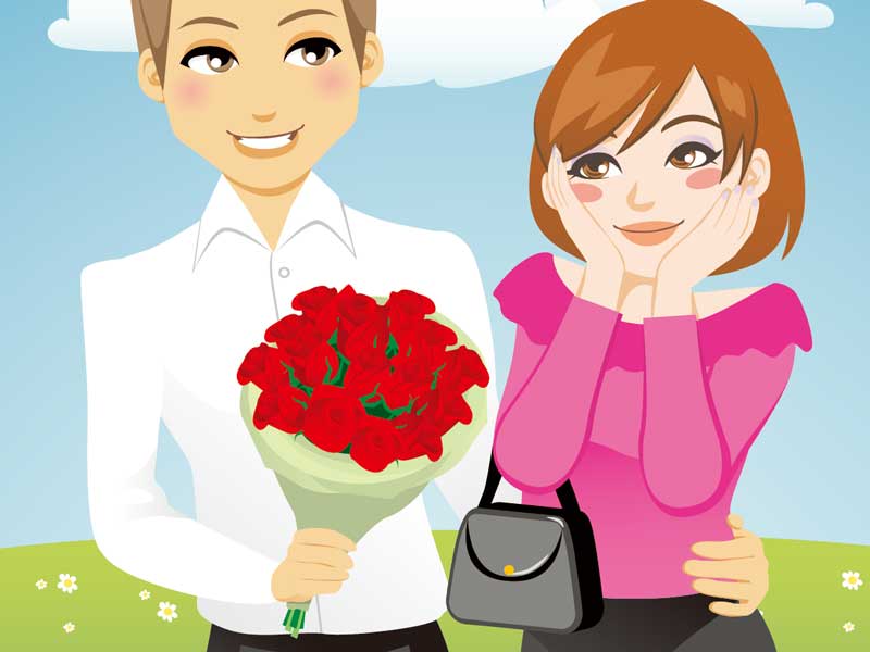 結婚前の恋人のイラスト
