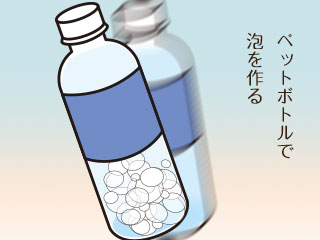 ペットボトルで石鹸の泡を作る