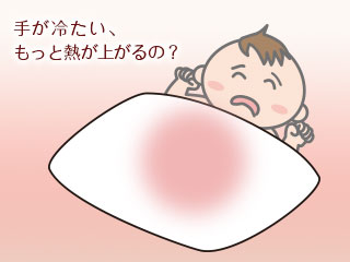 布団から手を出して寝ている赤ちゃん