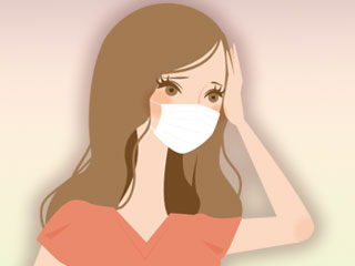 マスクをつけた母親