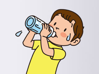水を飲む子供