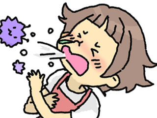 咳き込む女子