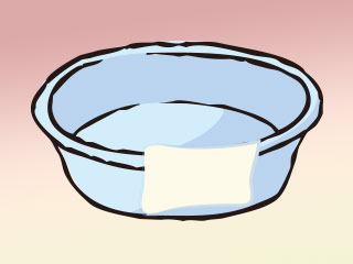 洗面器とタオル