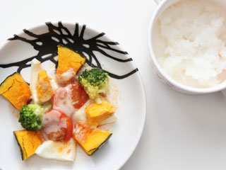 野菜とご飯の離乳食