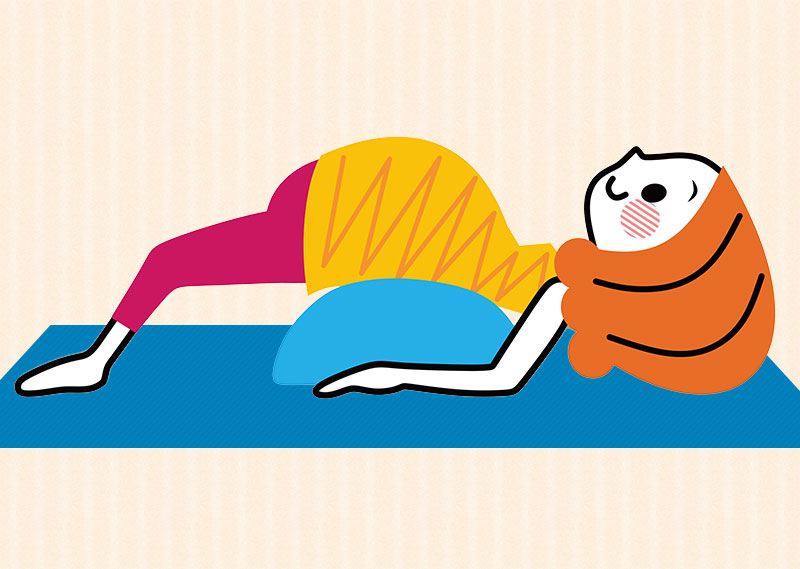 逆子体操のブリッジ法のイラスト