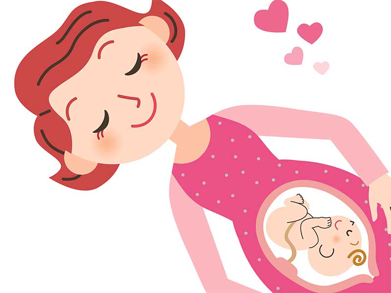逆子だったのが治って笑顔の妊婦