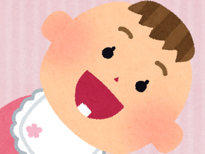 1本だけ歯が生えた赤ちゃんのイラスト