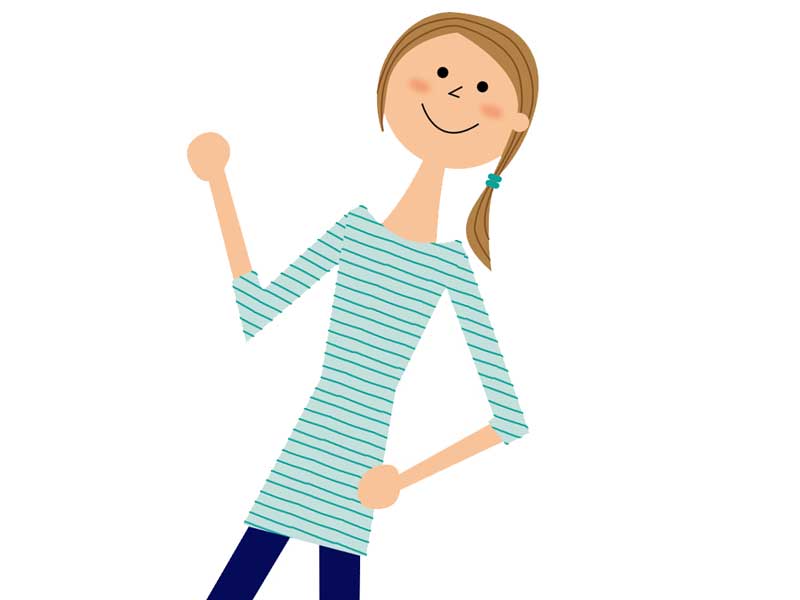 ウォーキングする女性のイラスト