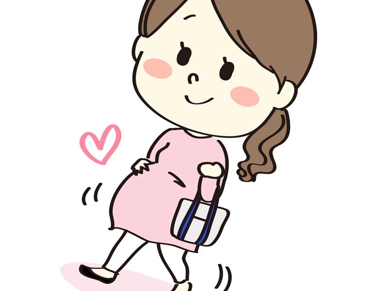 散歩中の妊婦さんのイラスト