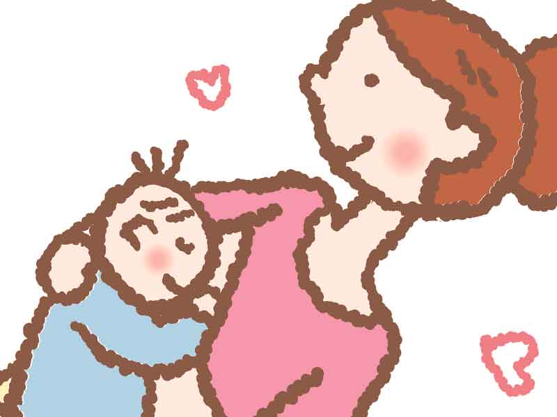 赤ちゃんに授乳してるママのイラスト