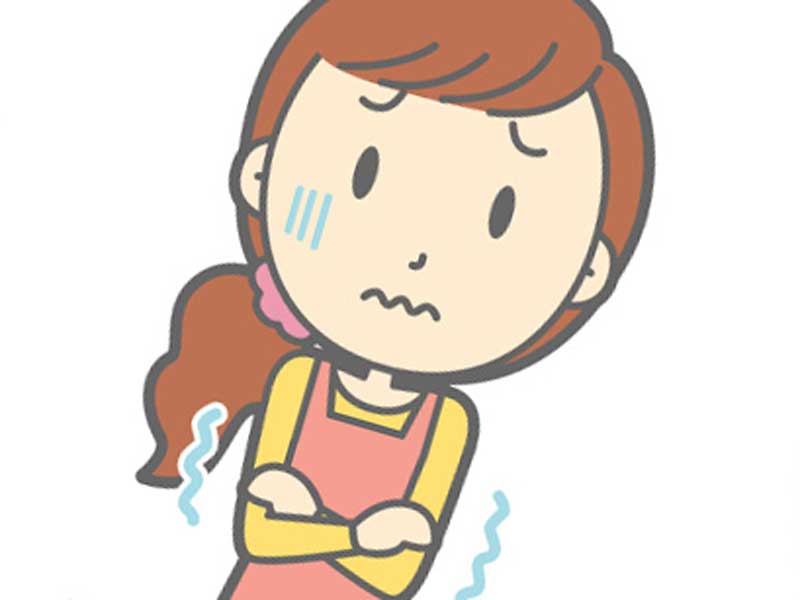 寒そうな女性のイラスト