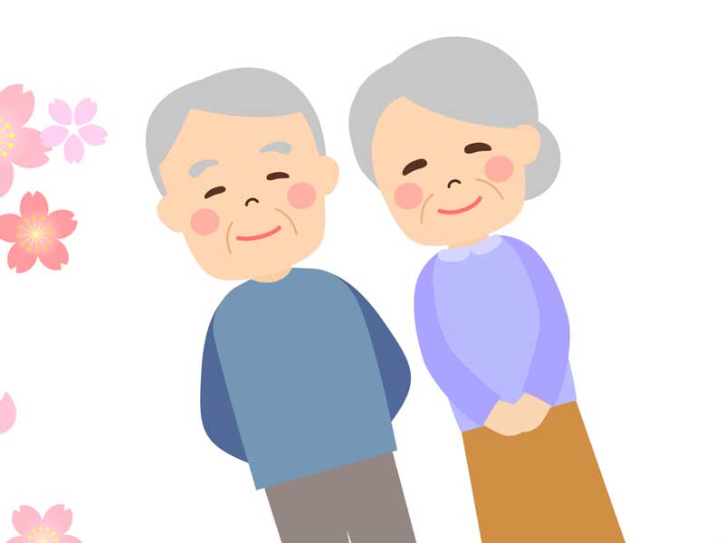 年配の夫婦のイラスト