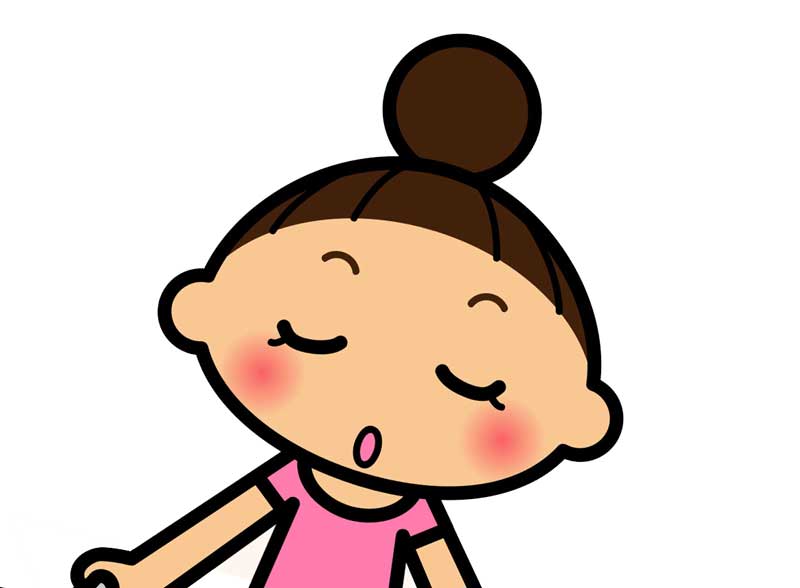 呼吸でリラックスする女性のイラスト