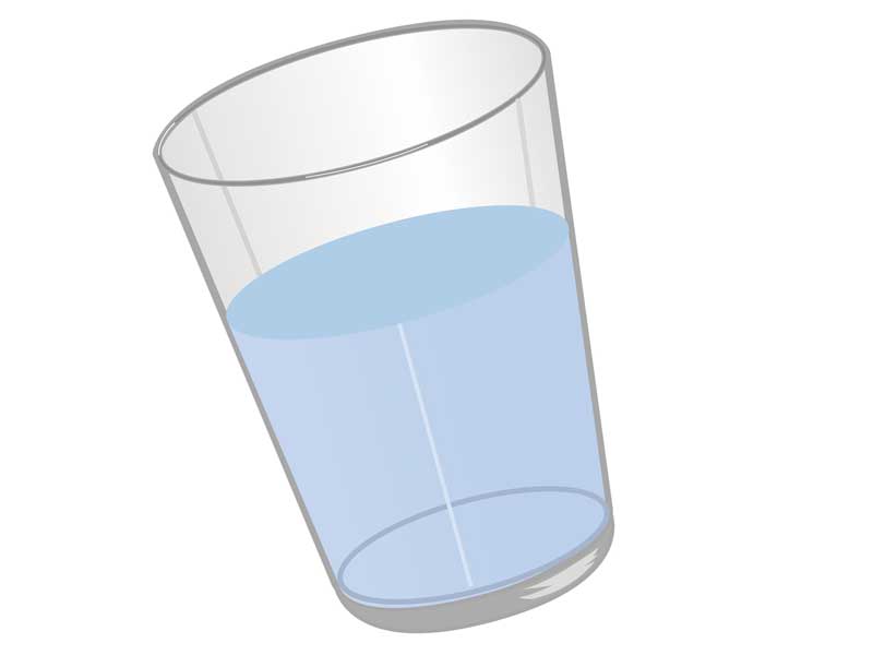水が入っているコップのイラスト