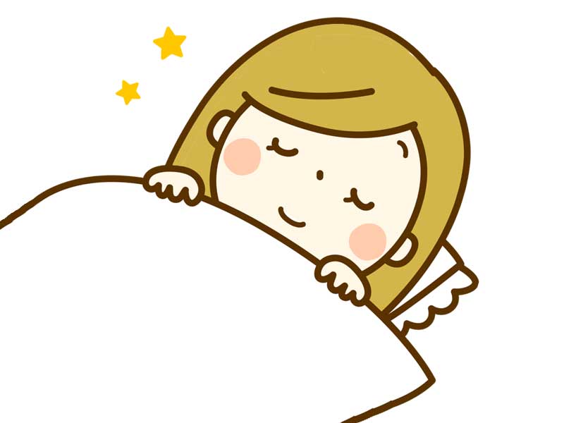 寝ている女性のイラスト