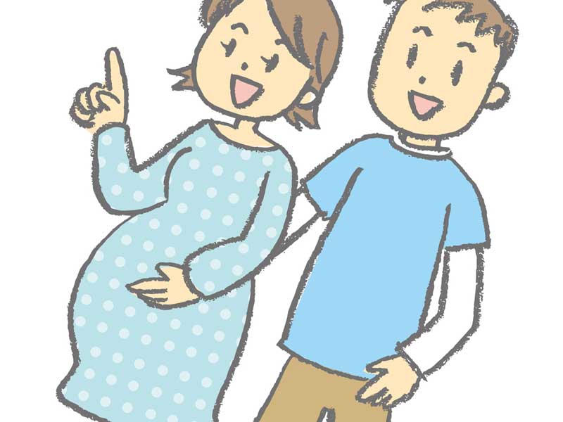 妊婦さんと旦那さんのイラスト
