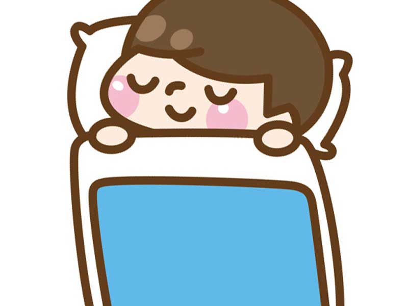安静にして寝ている子供のイラスト