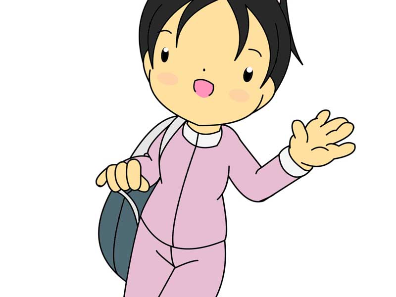 ジャージを着ている女性のイラスト