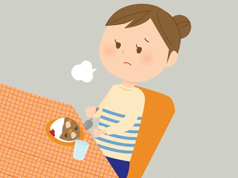 食欲不振の女性のイラスト