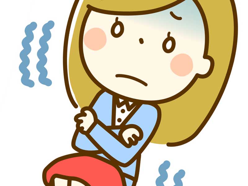 冷え性の女性のイラスト