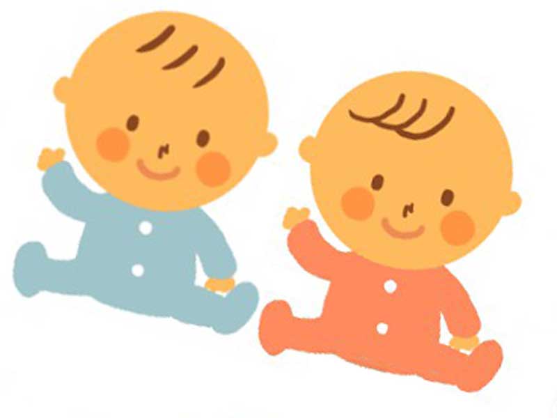 双子の赤ちゃんのイラスト