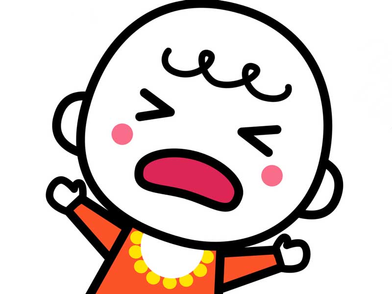 機嫌が悪い赤ちゃんのイラスト