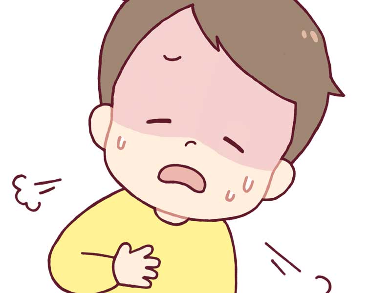 咳をする子供のイラスト