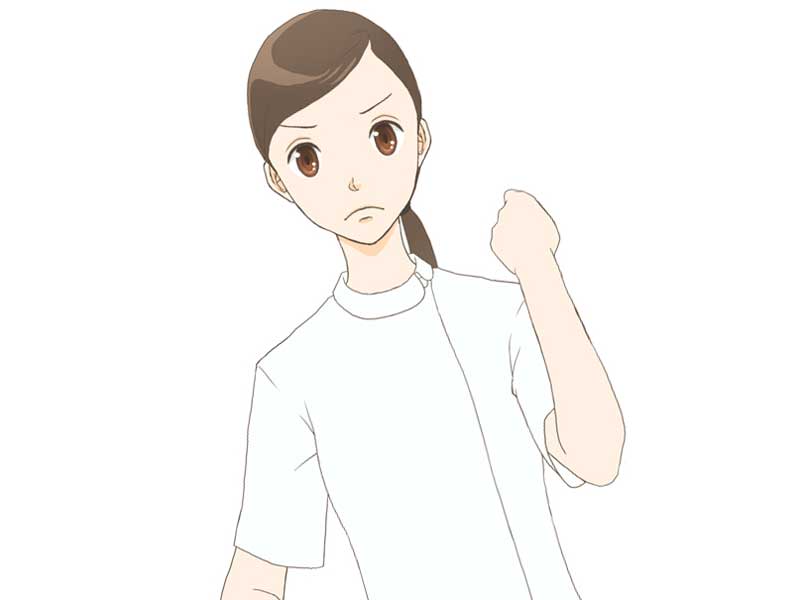 励ましている看護師のイラスト