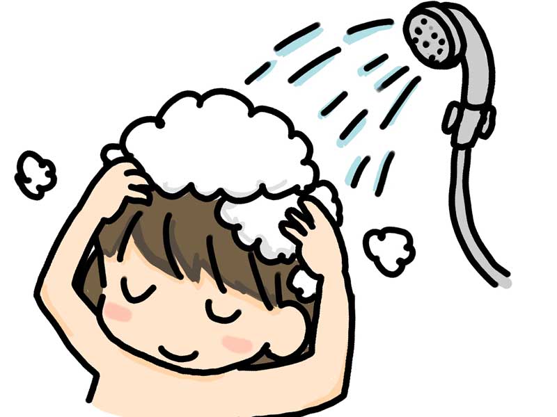 頭を当たっている子供のイラスト