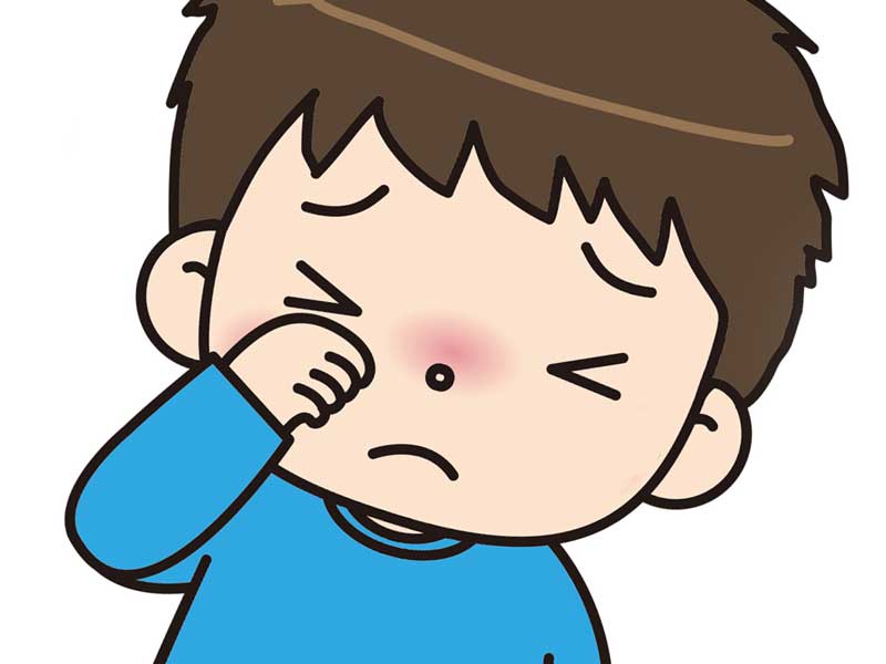 目が疲れた子供