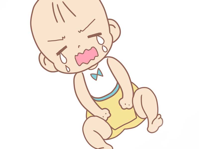 泣いている赤ちゃんのイラスト