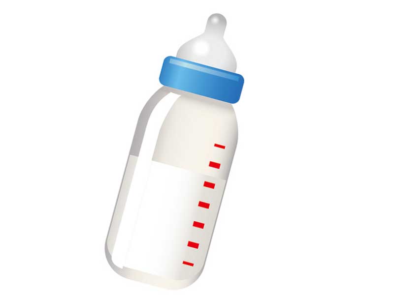 哺乳瓶とミルクのイラスト
