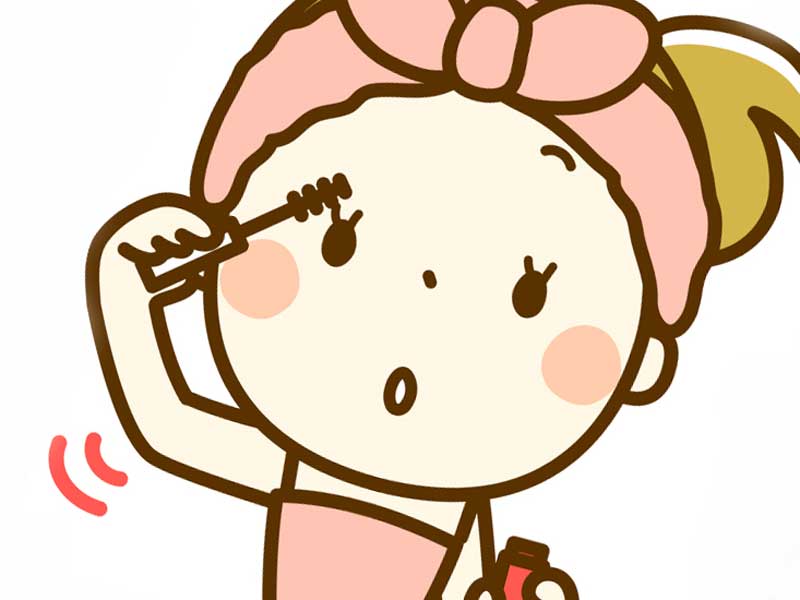 化粧をしている女性のイラスト