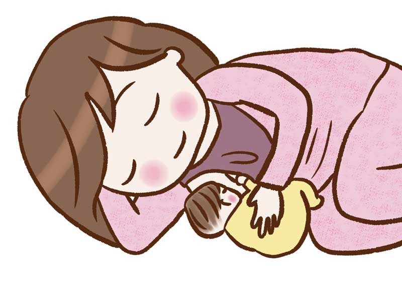 赤ちゃんに授乳しているママのイラスト