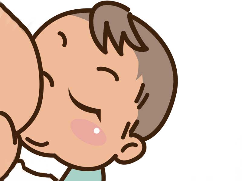 母乳を飲んでいる赤ちゃんのイラスト