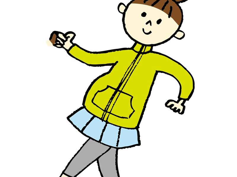 ウォーキングする妊婦さんのイラスト