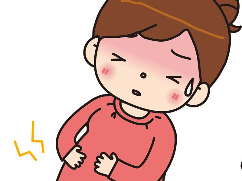 陣痛する妊婦のイラスト