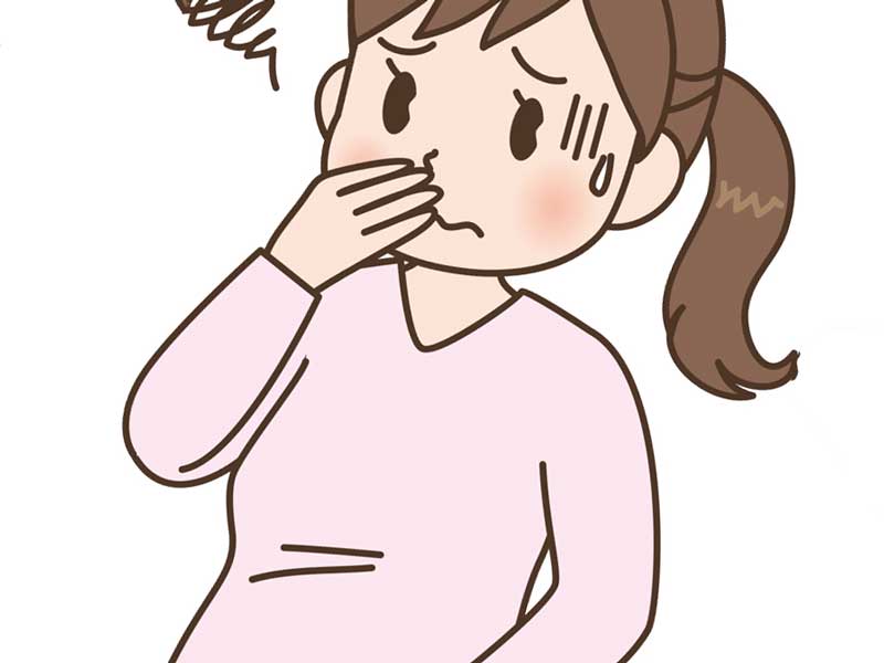 つわり中の妊婦さんのイラスト