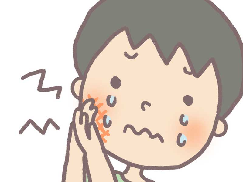 虫歯の子供のイラスト