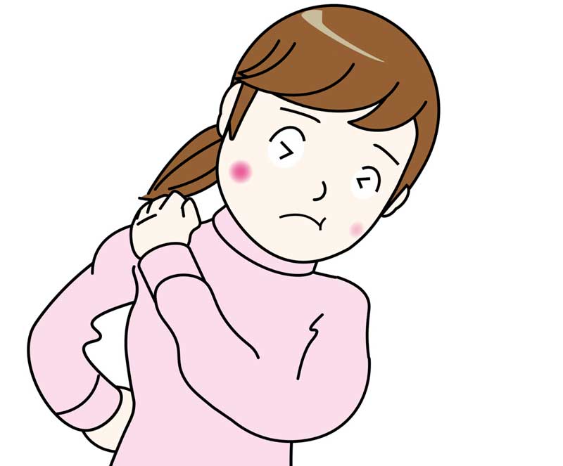 肩と首凝りの妊婦さんのイラスト
