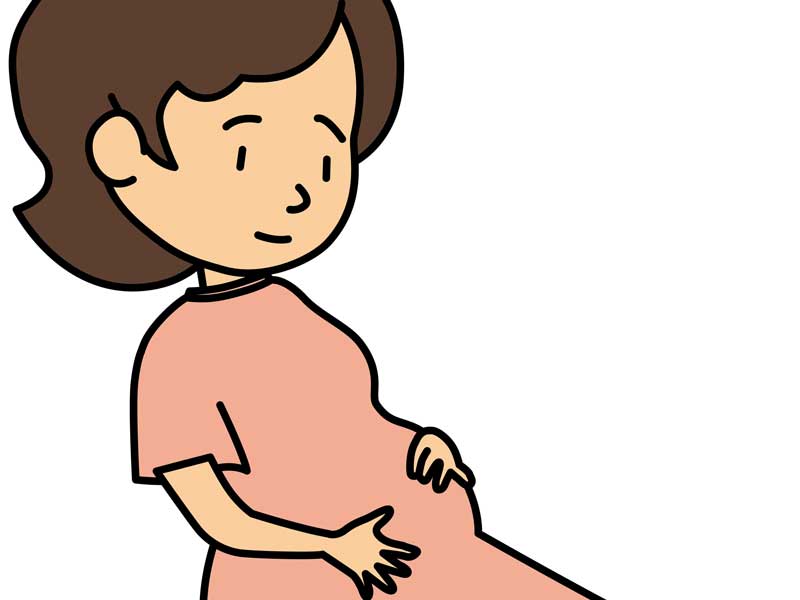 不安を感じる妊婦さんのイラスト