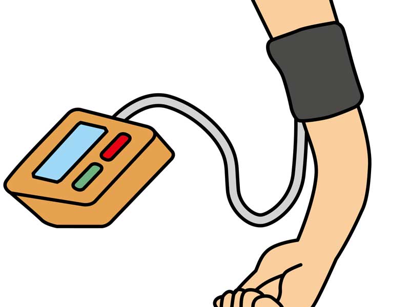 血圧を計る子供のイラスト