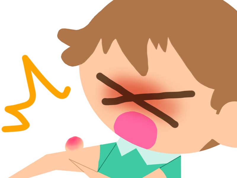 虫の刺されていた子供のイラスト