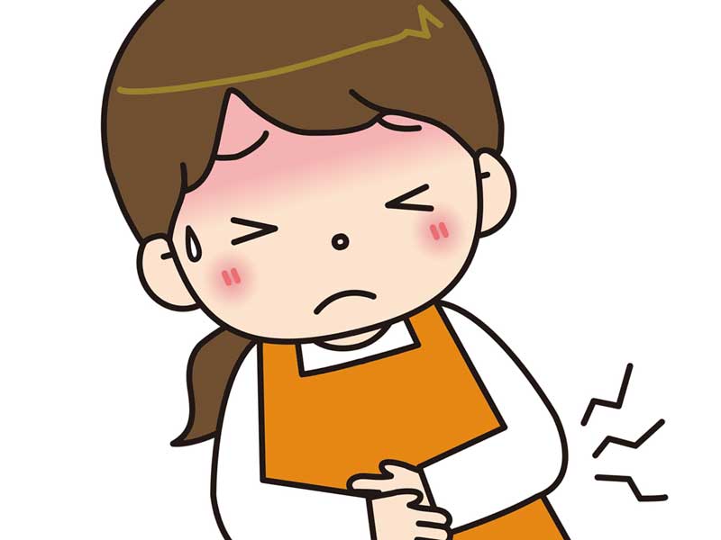 陣痛が始まった妊婦さんのイラスト