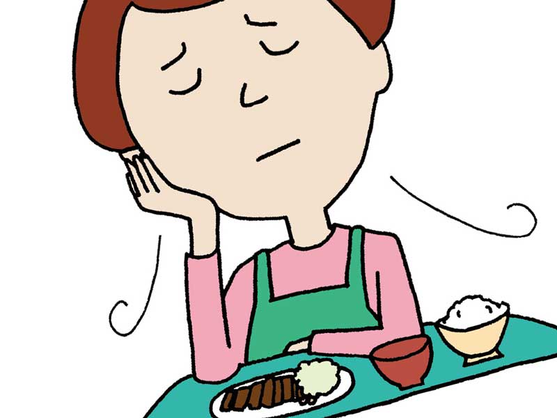 食欲がない女性のイラスト