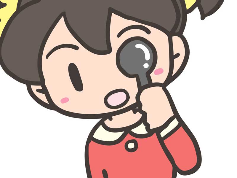 視力検査を受ける子供のイラスト