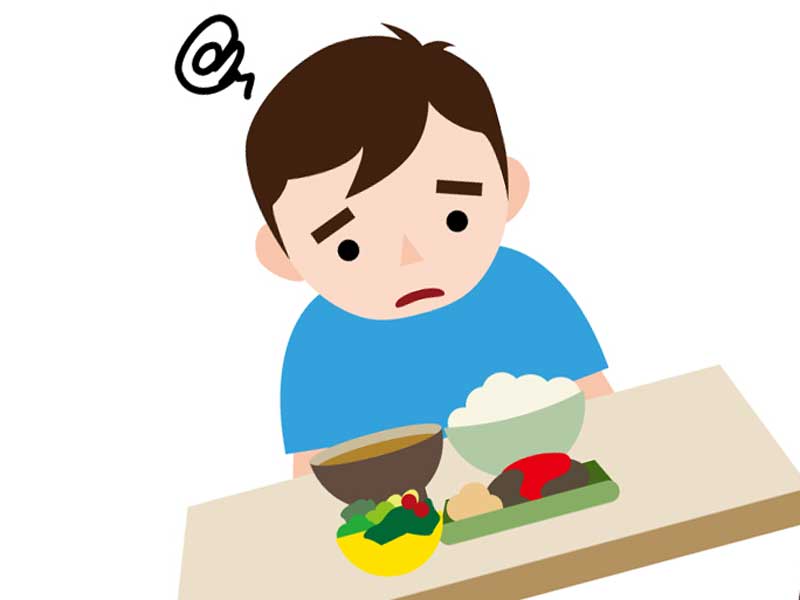 食欲が無い旦那さんのイラスト