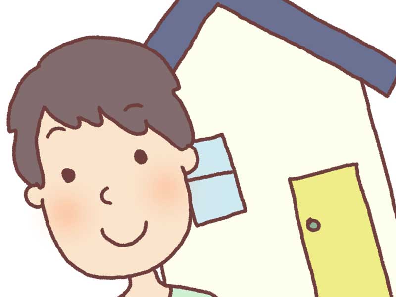 家でゆっくりする旦那さんのイラスト