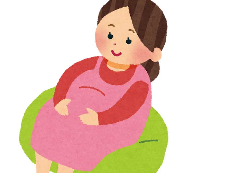 太っている妊婦さんのイラスト