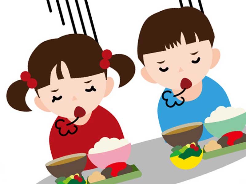 食欲がない子供達のイラスト